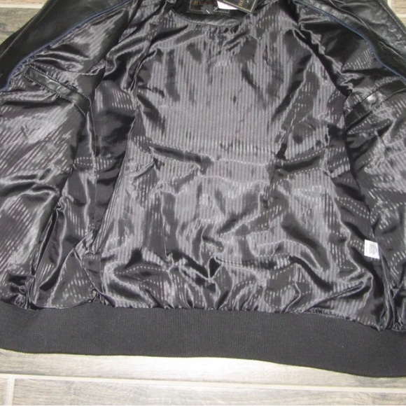 NWOT Jos. A. Bank Reserve Black Leather Jacket Coat Designer M Dress Lounge - Picture 3 of 3